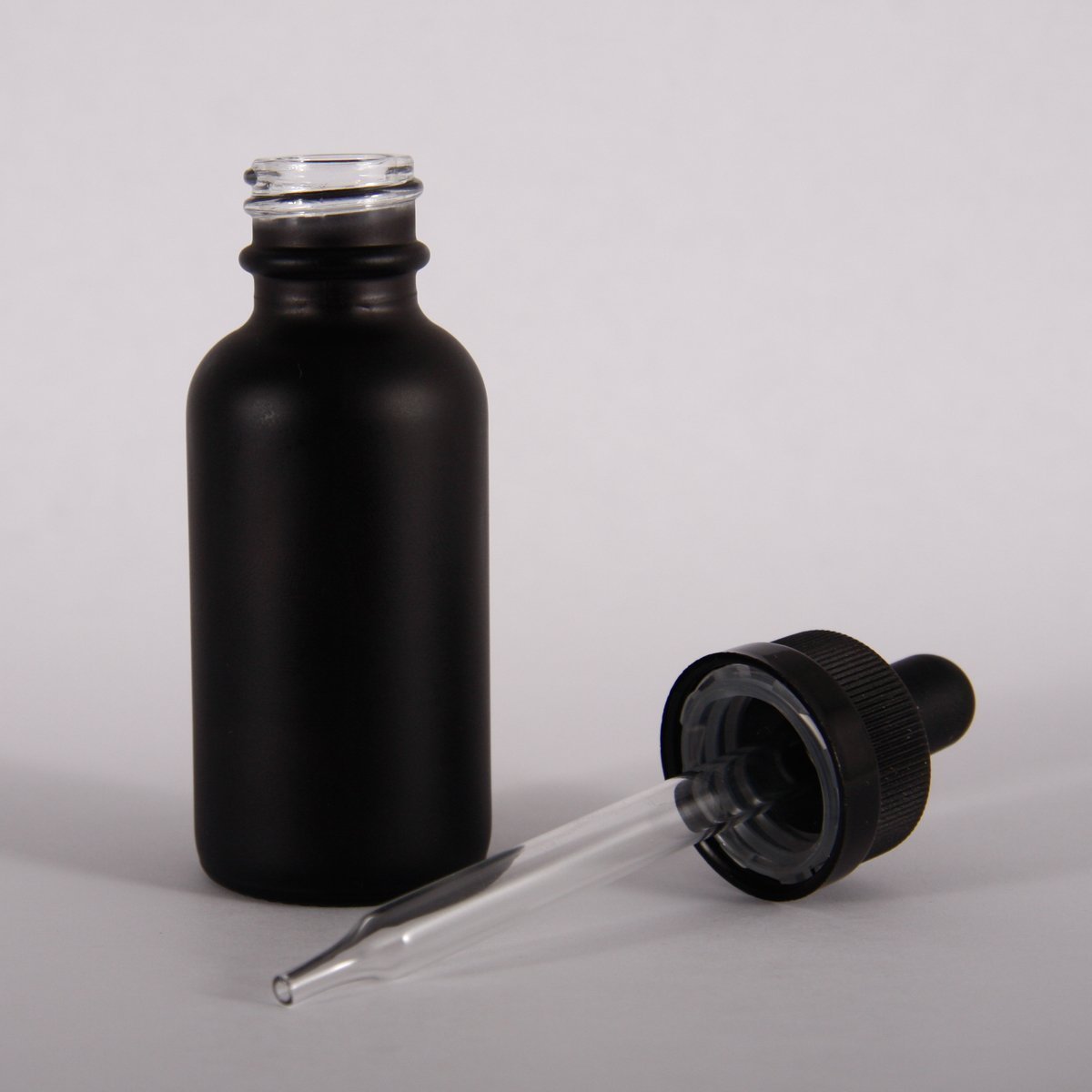 1 oz Tincture Bottle with Child Resistant Dropper Cap Black Matte