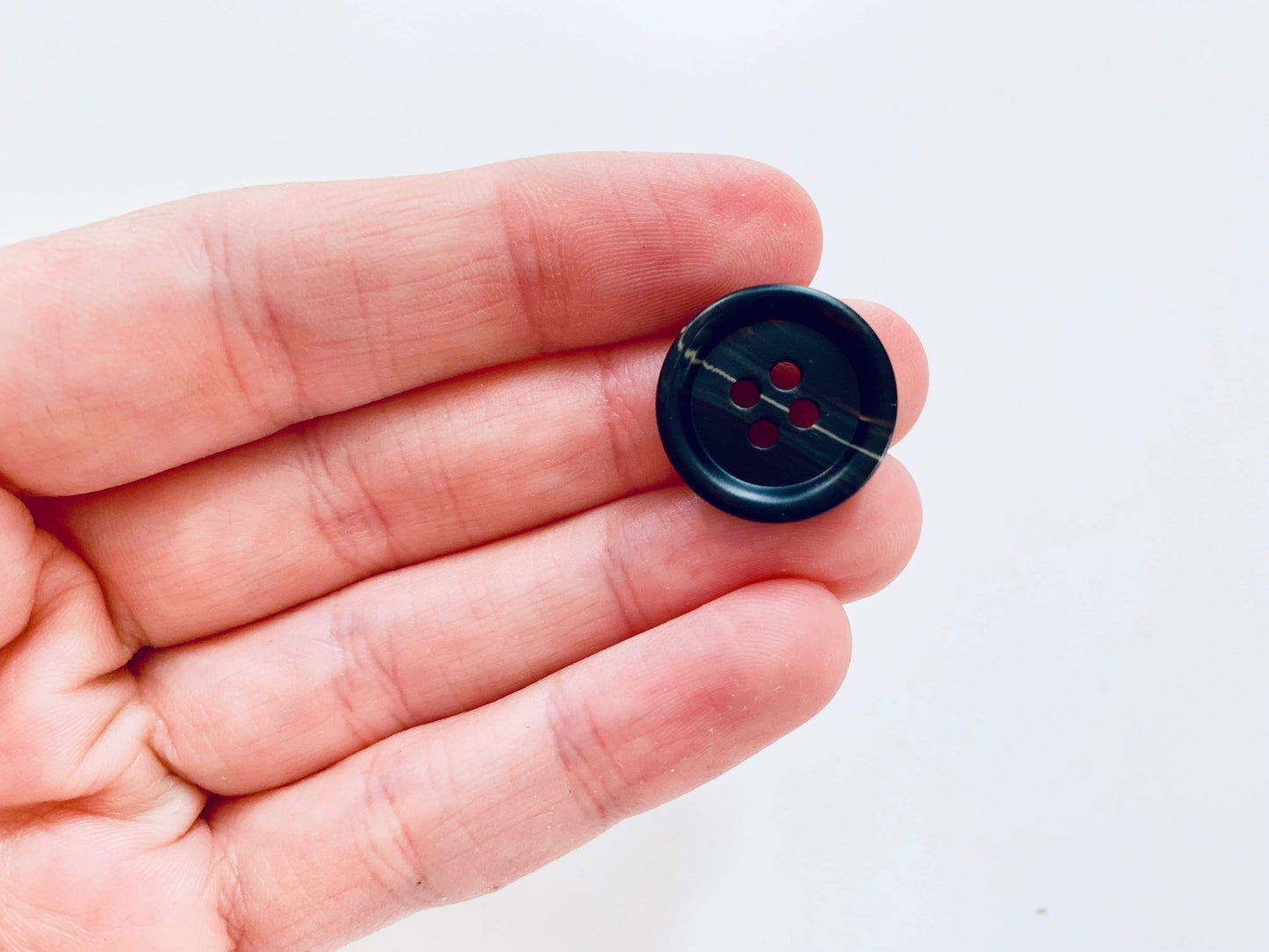Hosenknopf 1 Stück // Schwarz meliert Knöpfe