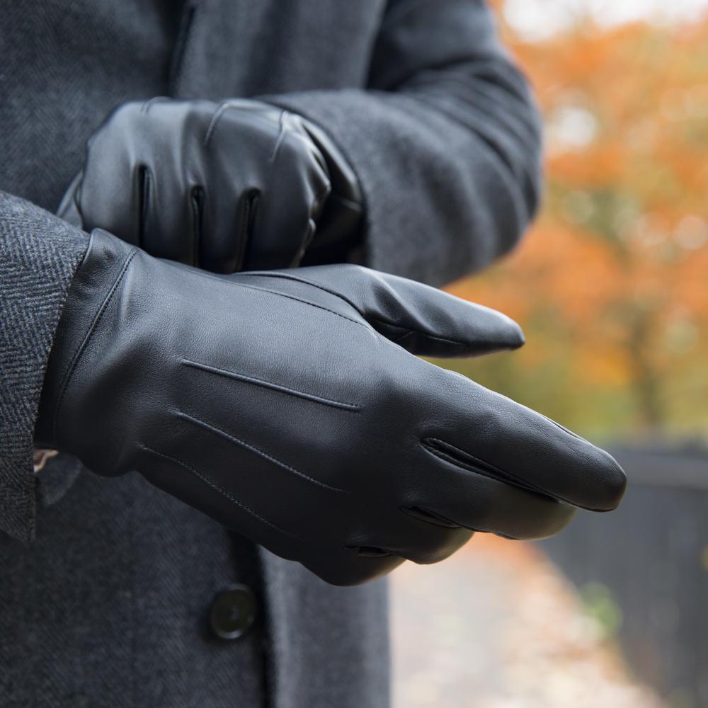 Men's Classic Leather Cashmere Lined Gloves - Black, DH-LCM-BLKXXL, DH-LCM-BLKXL, DH-LCM-BLKL, DH-LCM-BLKM, DH-LCM-BLKS, DH-LCM-BLKXS